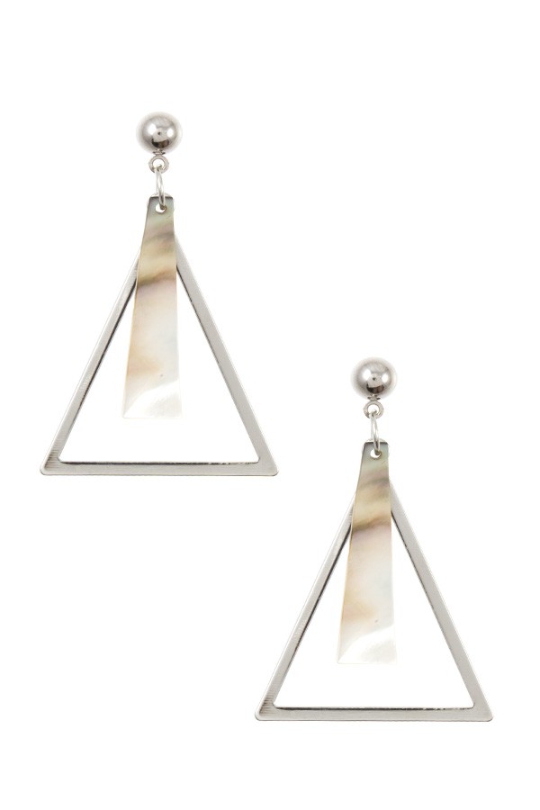 Triangle flar bar link dangle earring