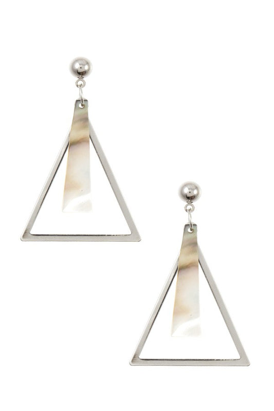 Triangle flar bar link dangle earring