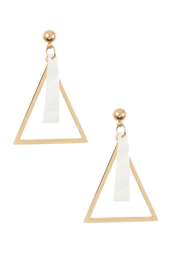 Triangle flar bar link dangle earring