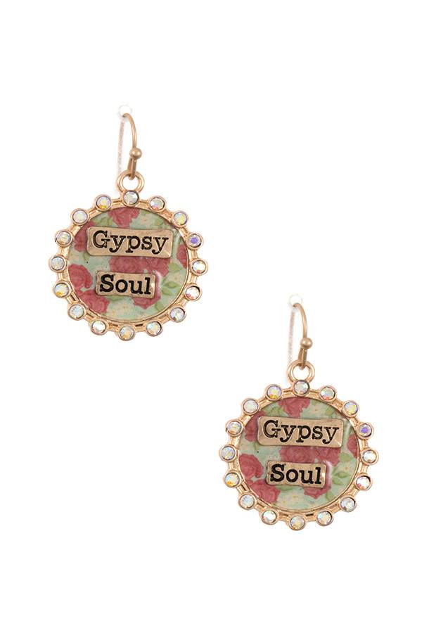 Gypsy soul rhinestone framed dangle earring