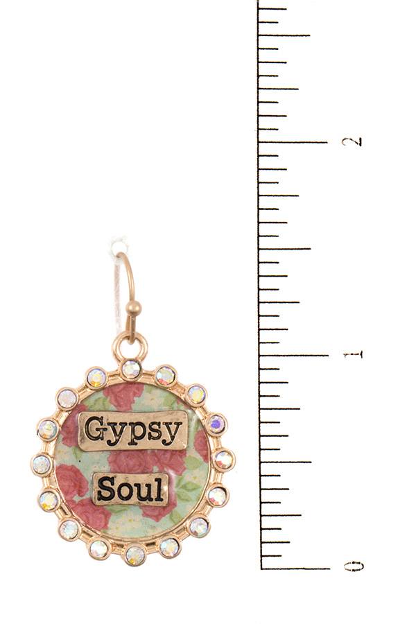 Gypsy soul rhinestone framed dangle earring