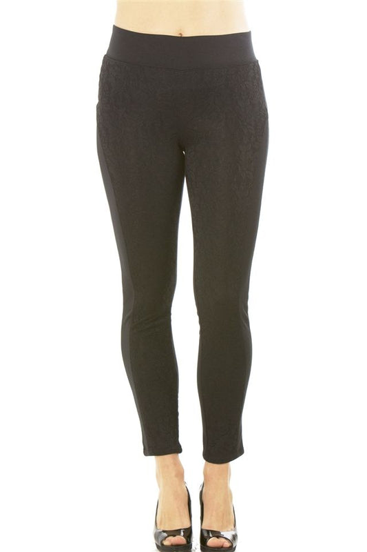 Ladies fashion stretch cotton blend leggings