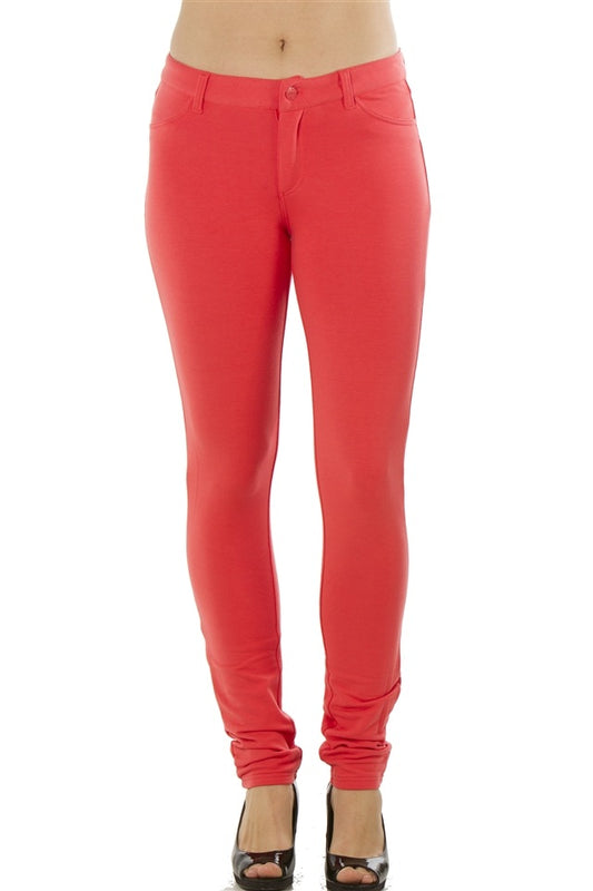 Ladies fashion stretch cotton blend leggings