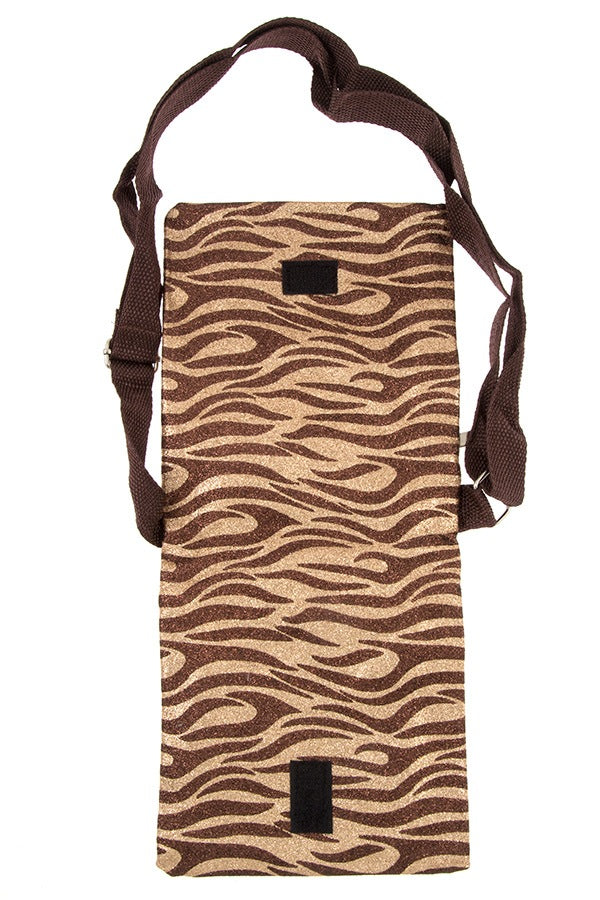 Glittered animal print shoulder bag
