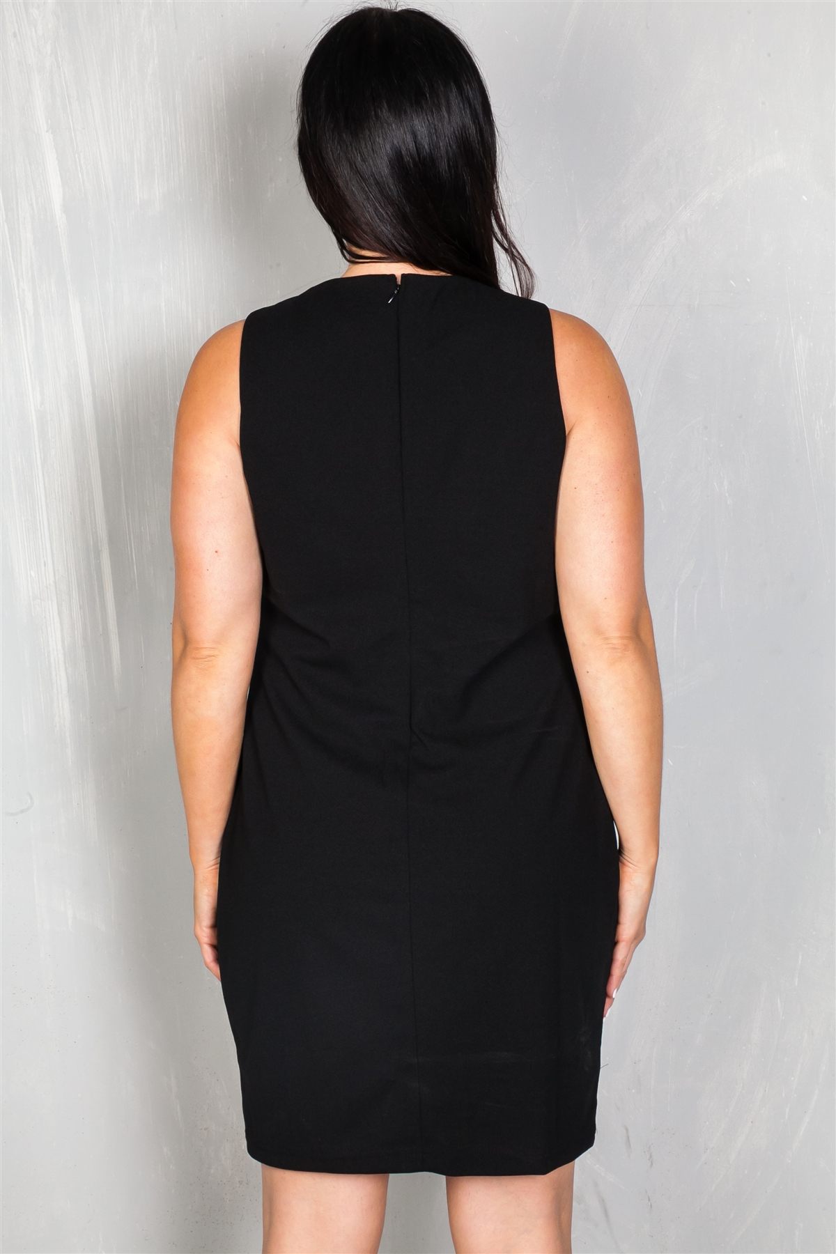 Ladies fashion plus size v neckline front lace up mini dress