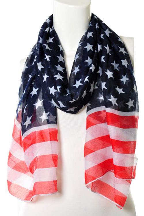 American flag print scarf