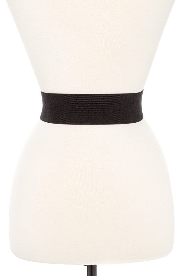 Rhinstone pave slaned bow stretch belt