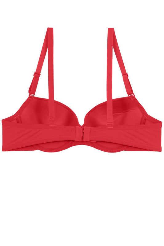 Ladies push up with underwire demi t-shirt bra