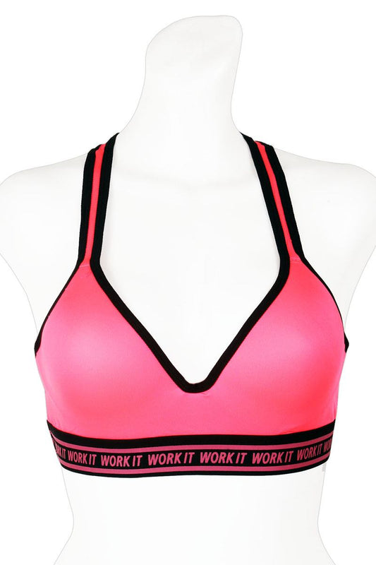 Ladies solid microfiber sports bra for all activities