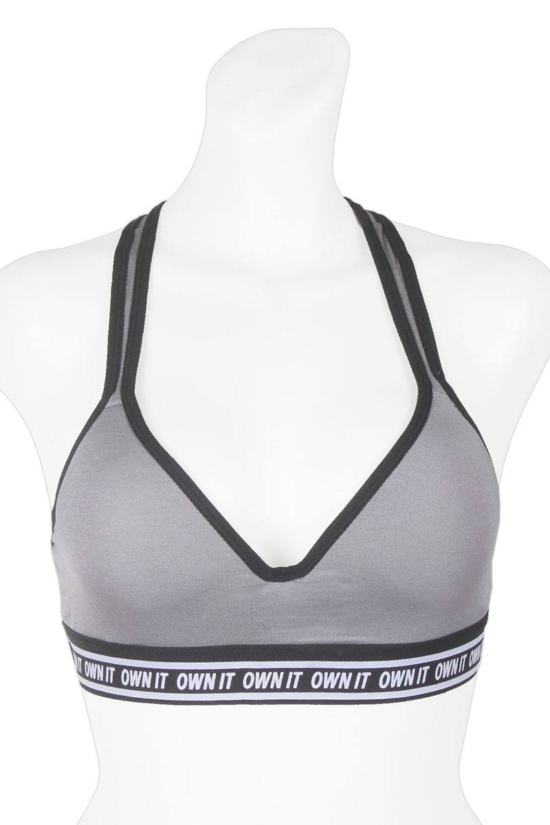 Ladies solid microfiber sports bra for all activities