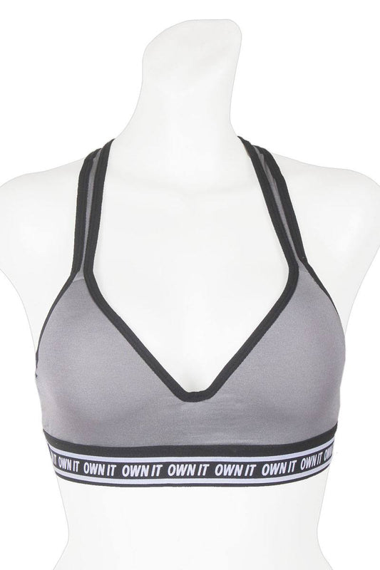 Ladies solid microfiber sports bra for all activities