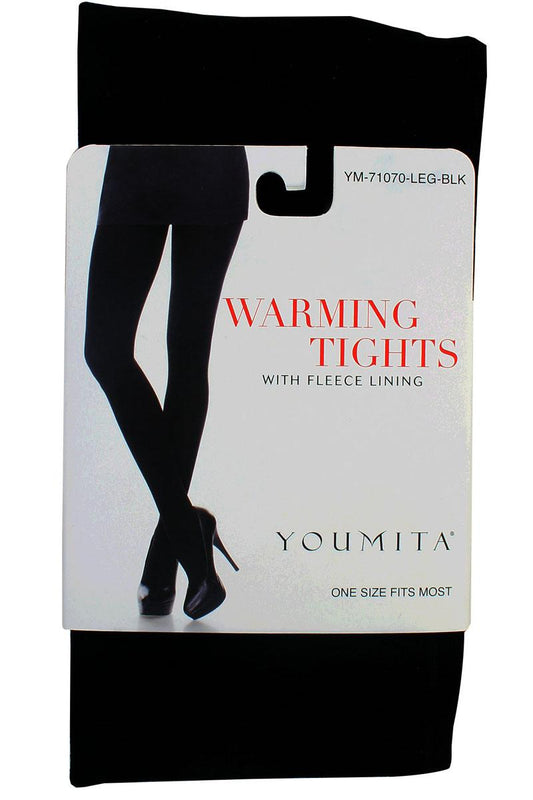 Ladies fashion warming tights with fleece lining