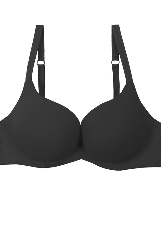 Ladies solid d-cup coverage bra w/underwire