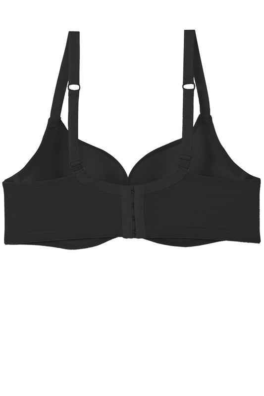 Ladies solid d-cup coverage bra w/underwire