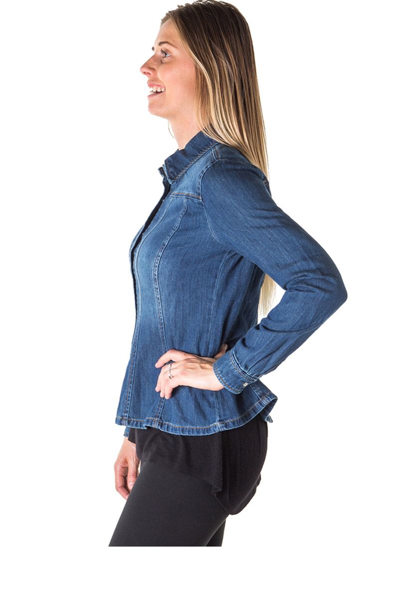 Ladies fashion denim shirt jacket