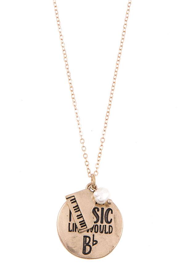 Ladies without music life would b round pendant necklace set