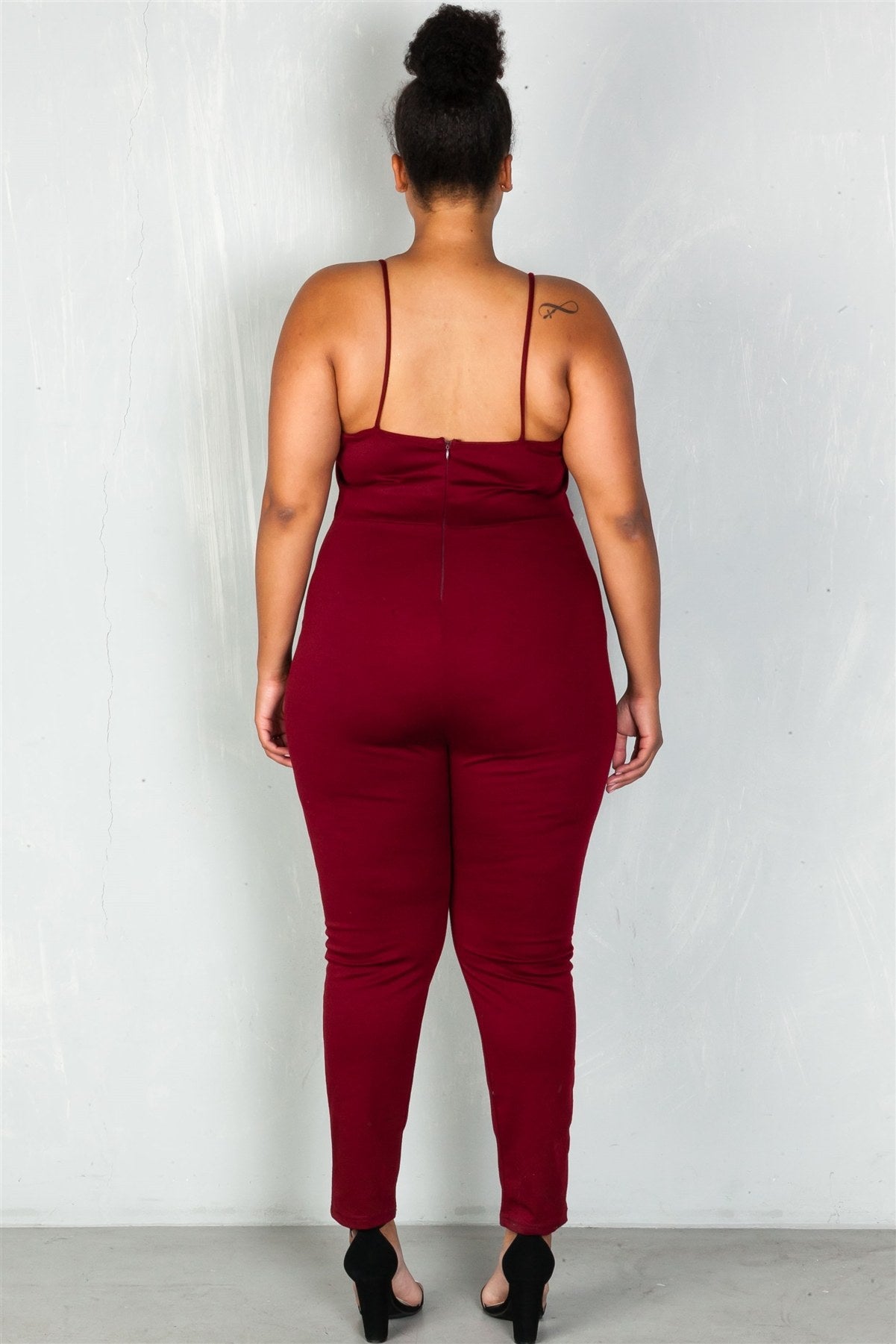 Ladies fashion plus size  lace-up v neckline  jumpsuit