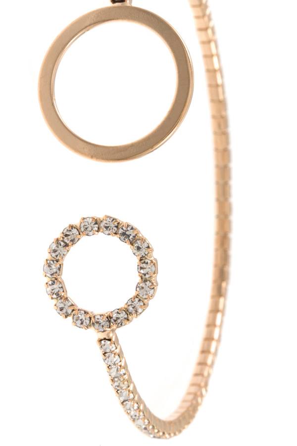 Ladies rhinestone pave circle cuff bracelet
