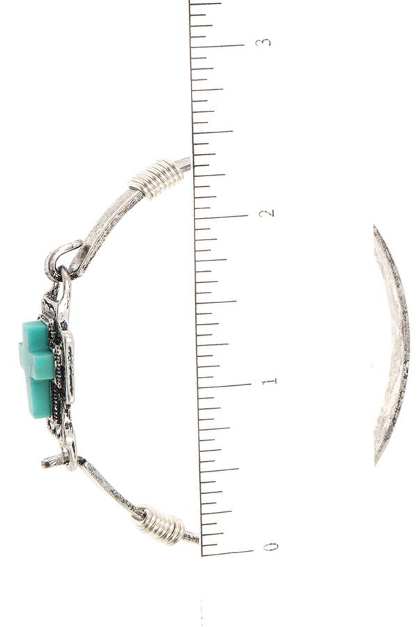Ladies cross gem accent bangle bracelet
