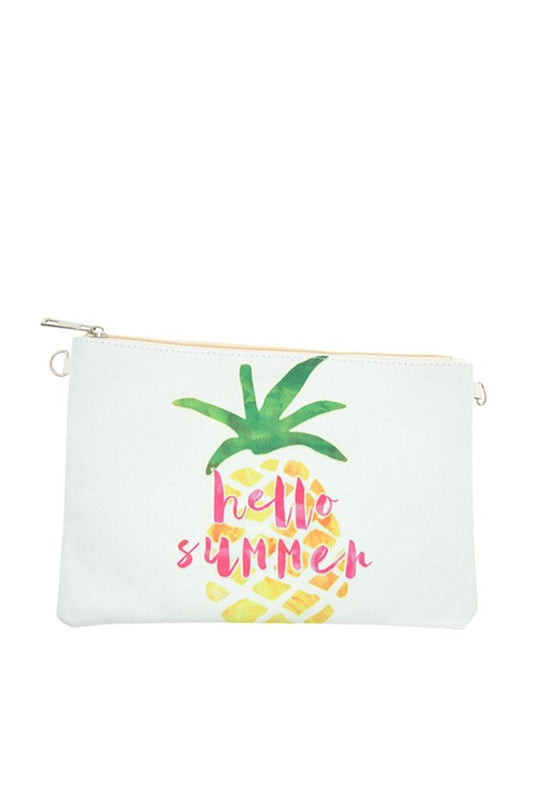 Hello summer pineapple pouch bag