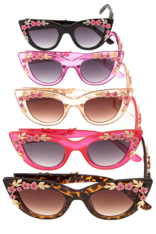 Acrylic floral framed sunglasses pack