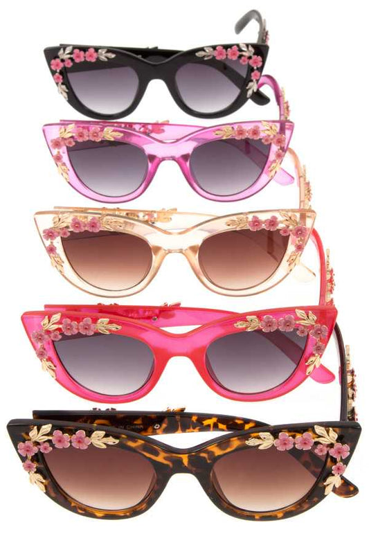 Acrylic floral framed sunglasses pack