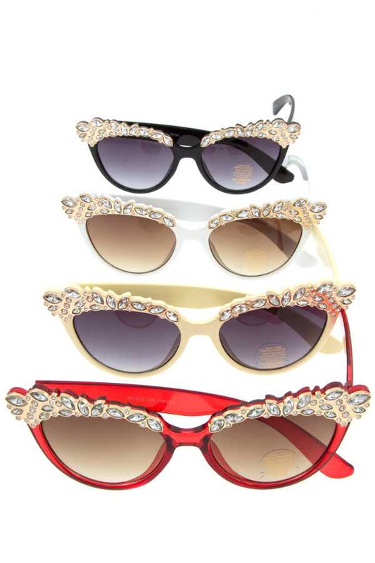 Crystal gem top framed sunglassed pack