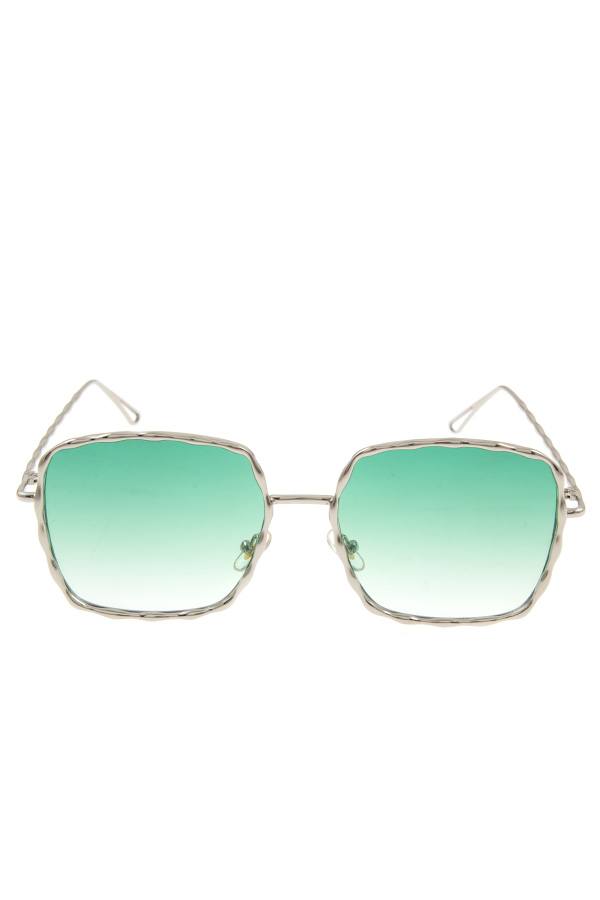 Hammered framed color lens fashion sunglasses