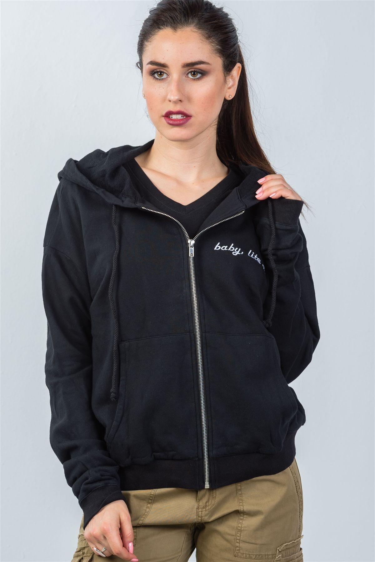 Ladies fashion baby lite me up dragon slayer hoodie
