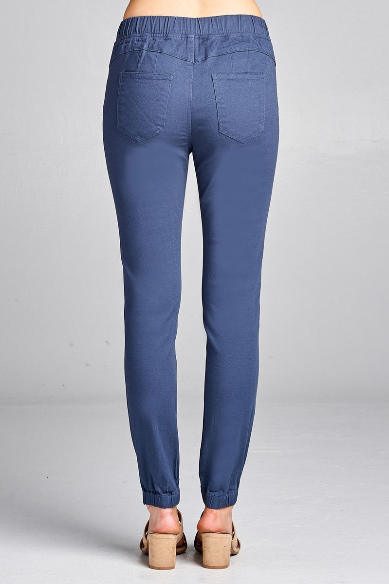 Ladies fashion waist drawstring elastic hem pants