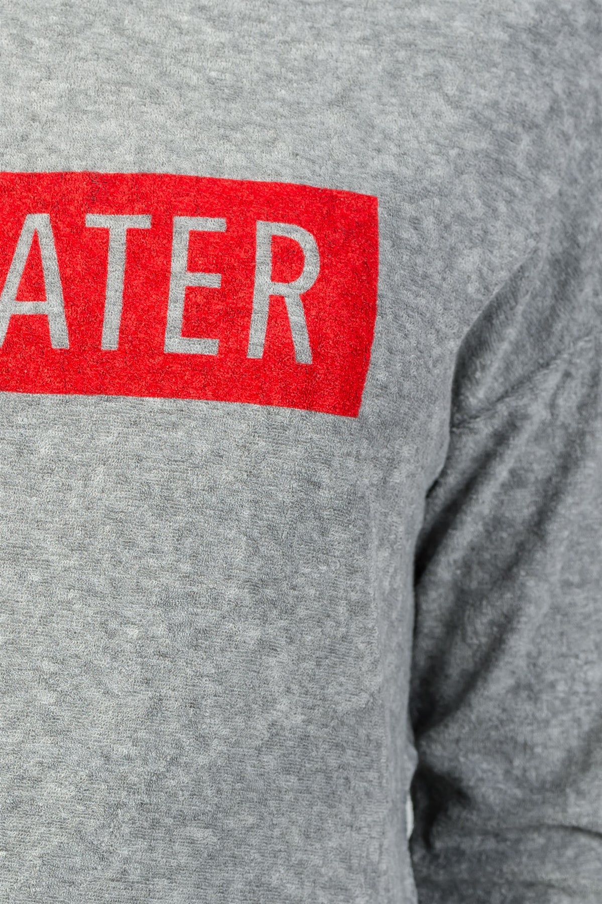 Ladies fashion crew neckline grey bye hater graphic sweatshirt