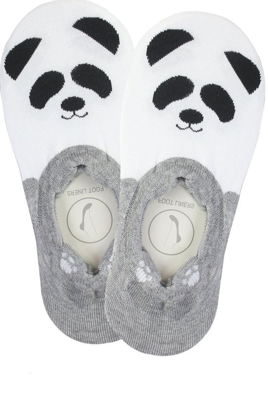Ladies panda print no show socks