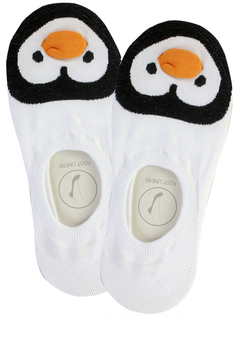 Ladies penguin print no show socks