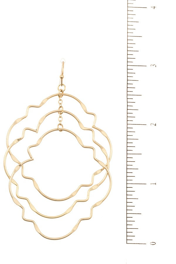 Ladies fashion multi link quatrefoil dangle earring