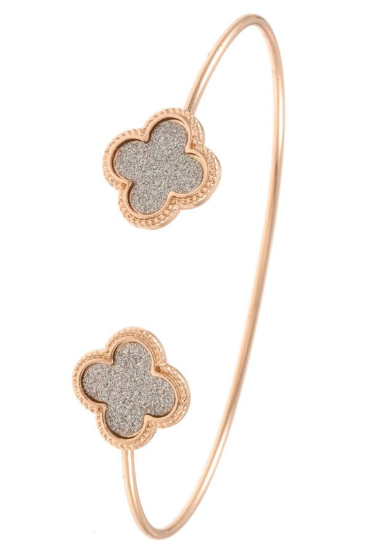 Ladies fashion clover tip cuff bracelet