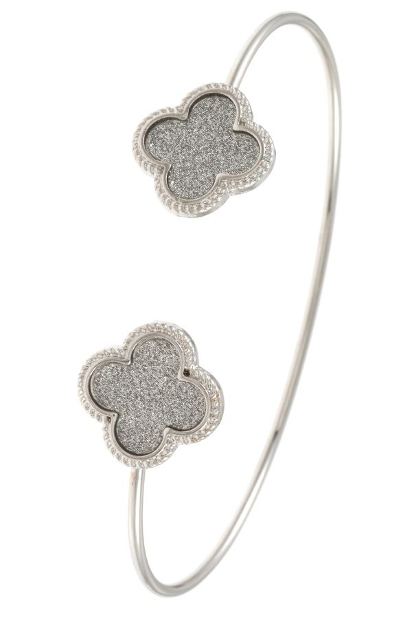 Ladies fashion clover tip cuff bracelet