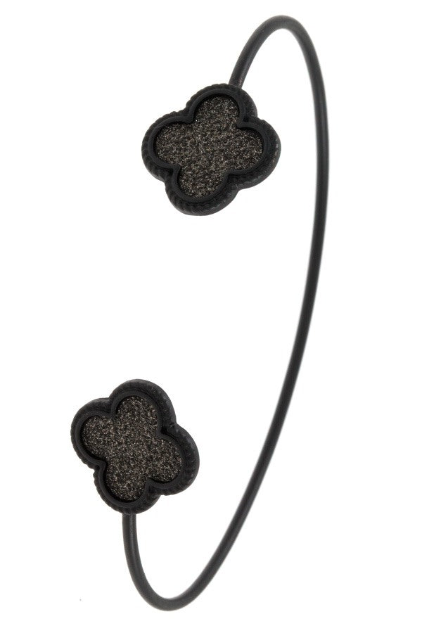 Ladies fashion clover tip cuff bracelet