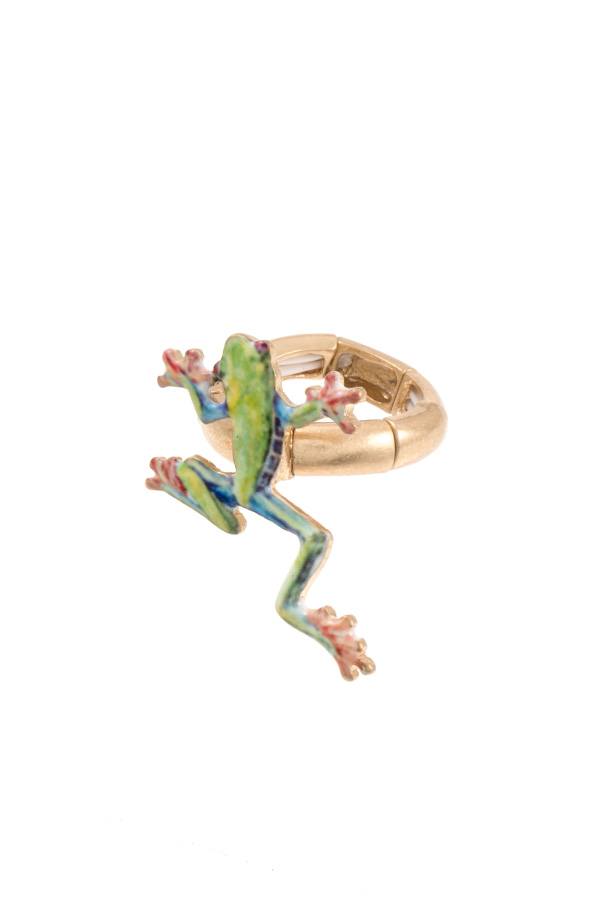 Ladies fashion frog stretch ring