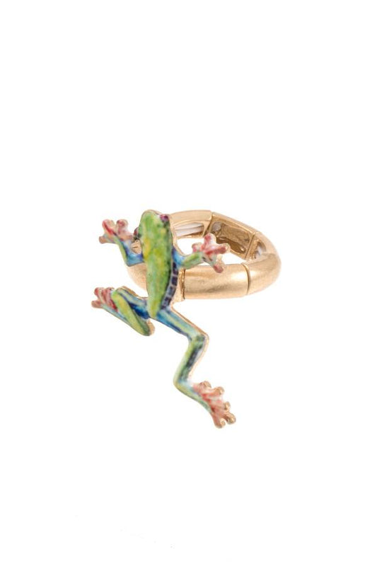 Ladies fashion frog stretch ring