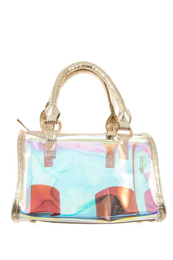 Ladies fashion see through mini boston bag