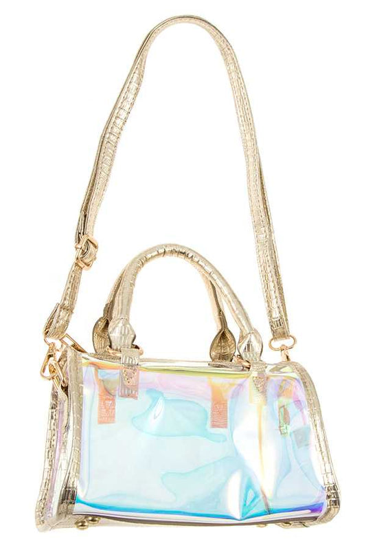 Ladies fashion see through mini boston bag