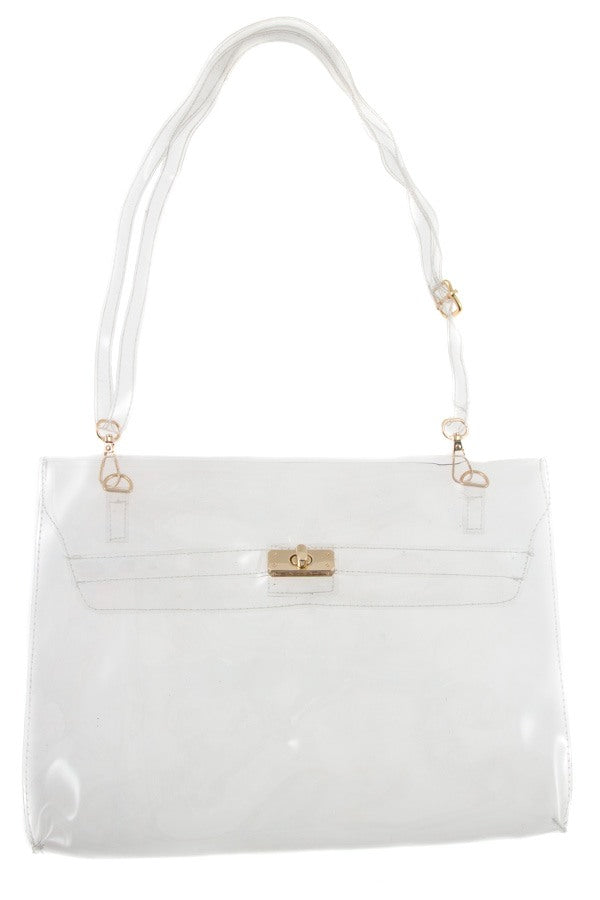 Ladies fashion clear 2pc set bag