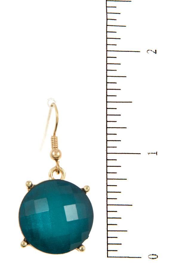Ladies fashion round faceted framed link gem bib necklace set