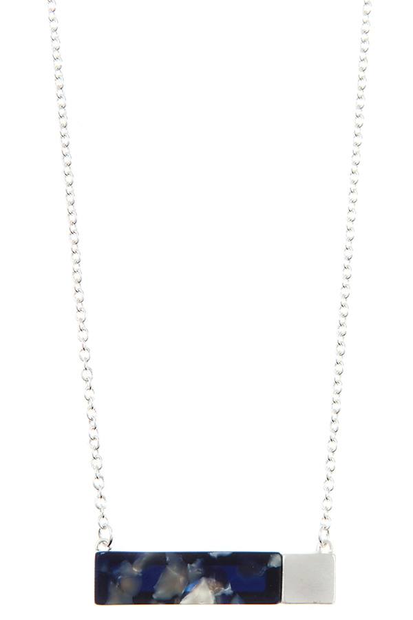 Ladies fashion acrylic stone bar pendant necklace set