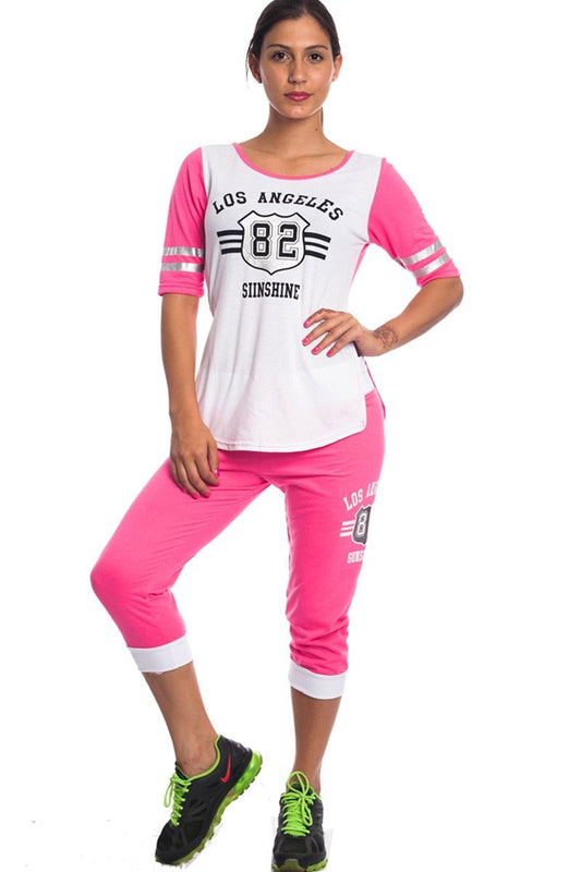Ladies fashion summer time activity set w/ adjustable drawstring