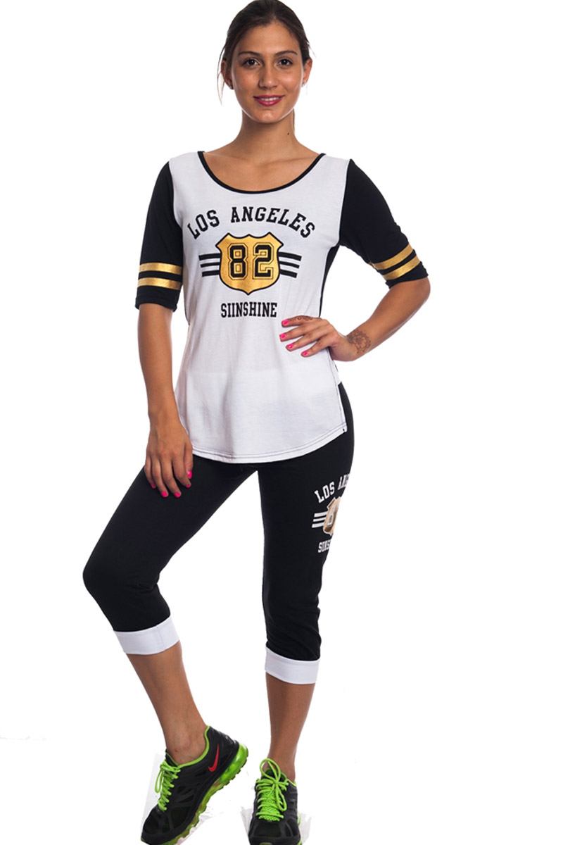 Ladies fashion summer time activity set w/ adjustable drawstring