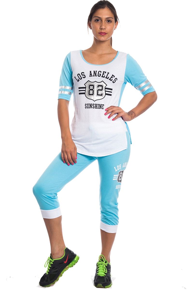Ladies fashion summer time activity set w/ adjustable drawstring