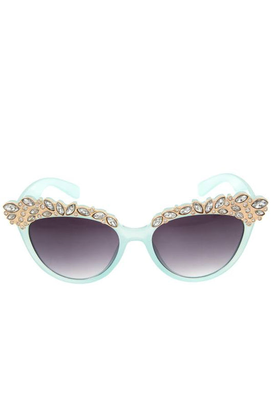 Ladies crystal gem framed fashion sunglasses