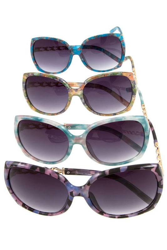 Ladies overzise metal template sunglasses