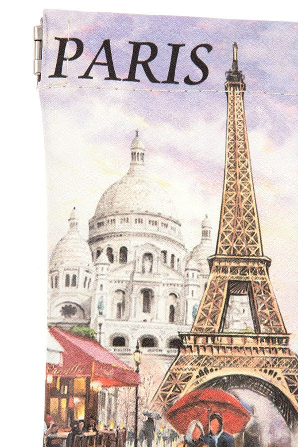 Monumental paris print snap bag glass case